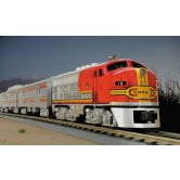 MTH USED F3 w/ 3 PASS CARS SAN